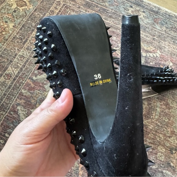 Jeffrey Campbell Spike Black Suede Platform Heels Size EU 36 fits US 5.5 - 6 - Picture 6 of 13
